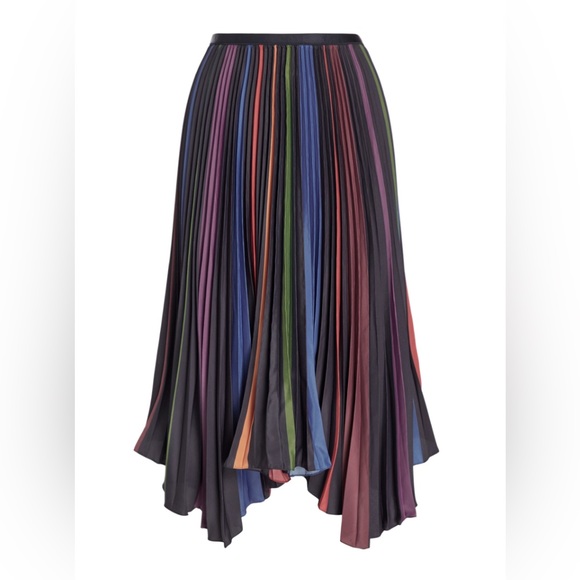 Polo Ralph Lauren Jaden striped Navy Stripe Pleated MIDI Skirt Size XS n… - Picture 4 of 8
